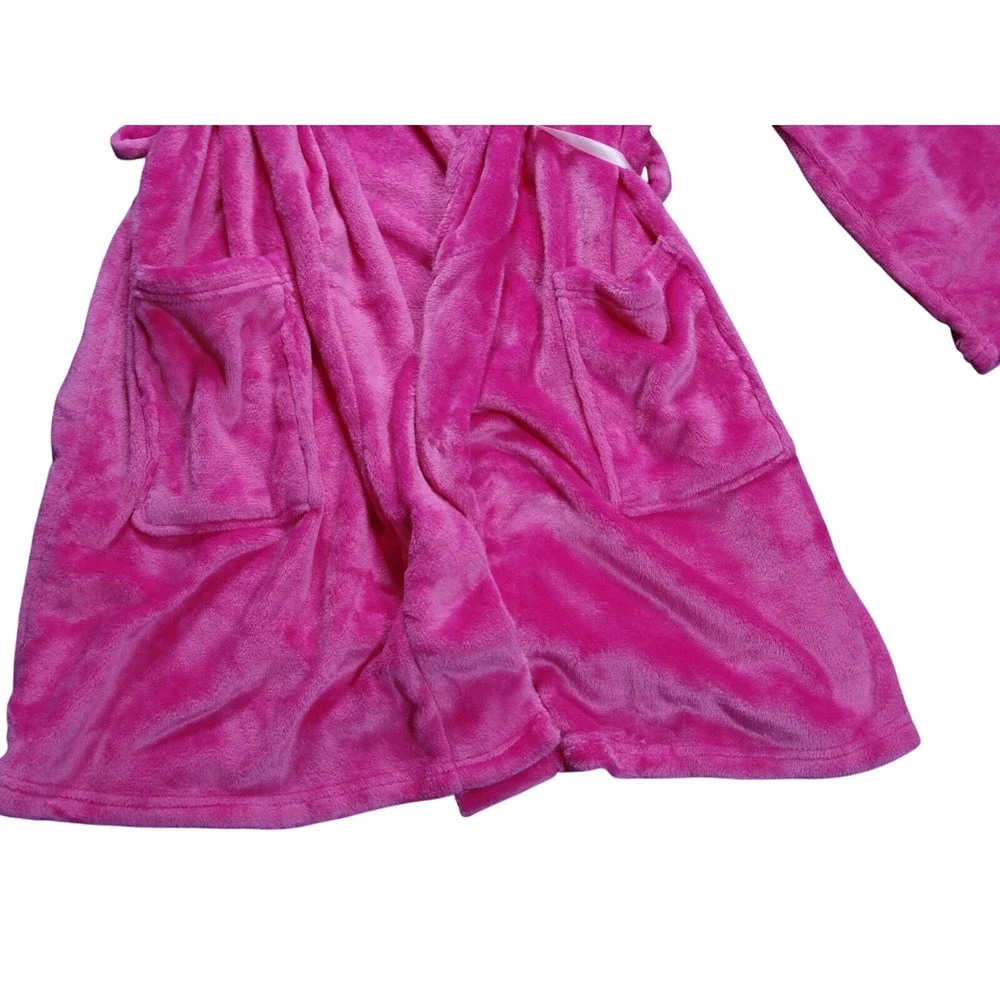 NEW Juicy Couture Luxe Soft Plush Robe Size L/XL Pink Pockets 36